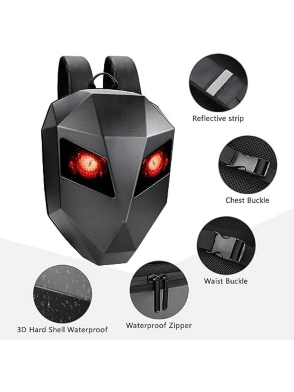 LED Motorcycle Backpack with App Control, Programmable Color Display, Waterproof - Picture 6 of 6